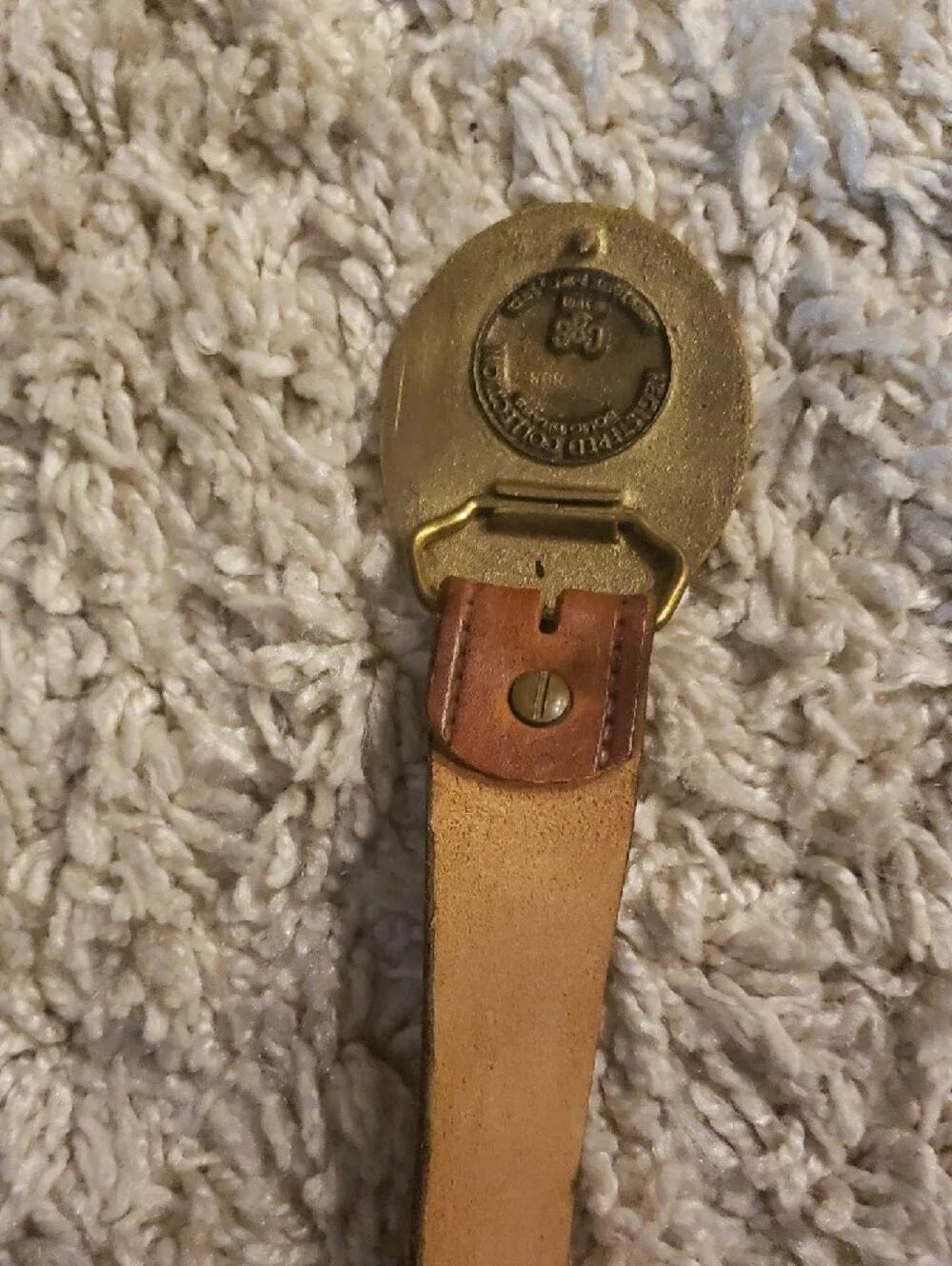 1980 Georgia Bulldogs Brown Leather Belt with Brass Buckle